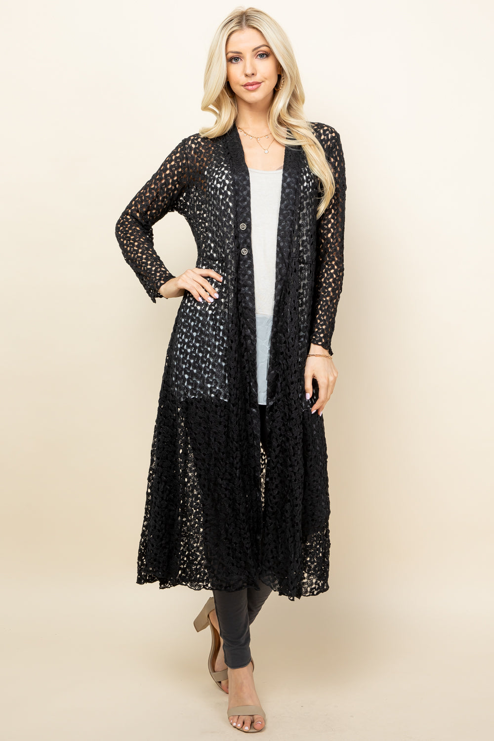 Angie Crochet Long Jacket